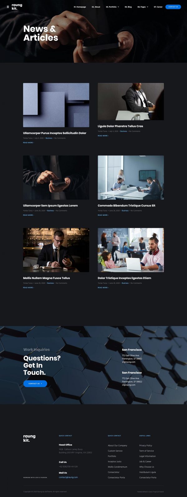 Raung - Dark Style Business Şablon Kiti