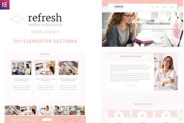 Refresh - Kadınlar İş Elementor Şablon Kiti