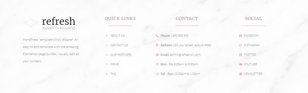 Refresh - Kadınlar İş Elementor Şablon Kiti Refresh - Kadınlar İş Elementor Şablon Kiti