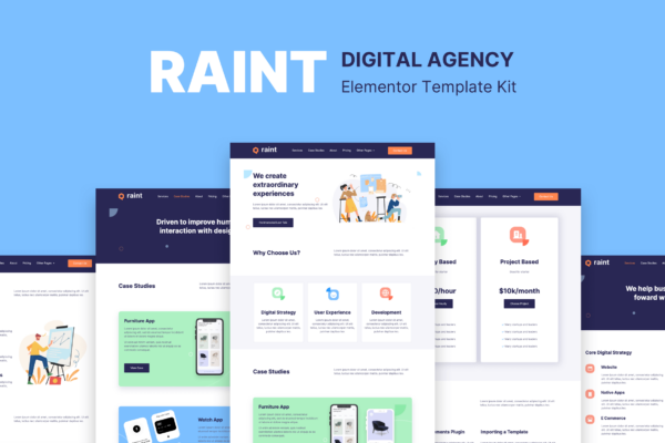 Raint - Dijital Ajans Elementor Şablon Kiti