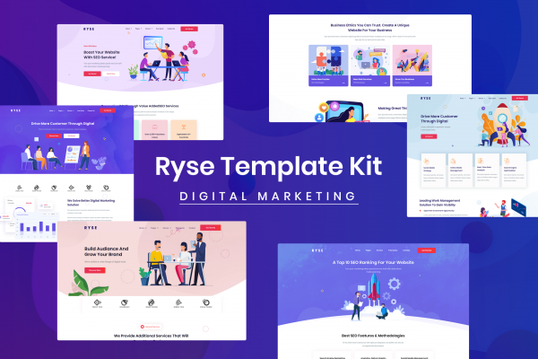 Ryse - Seo Dijital Pazarlama Elementor Şablon Kiti