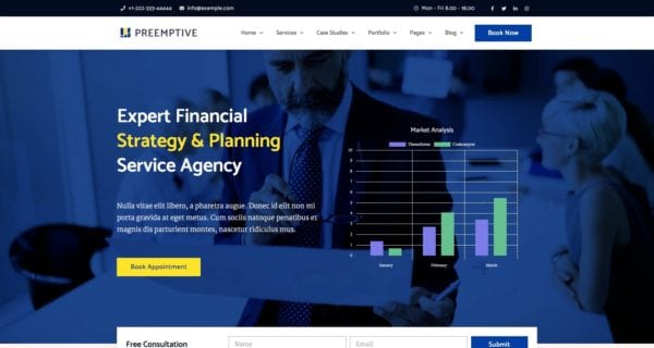 Preemptive - Business Finance Elementor Şablon Kiti