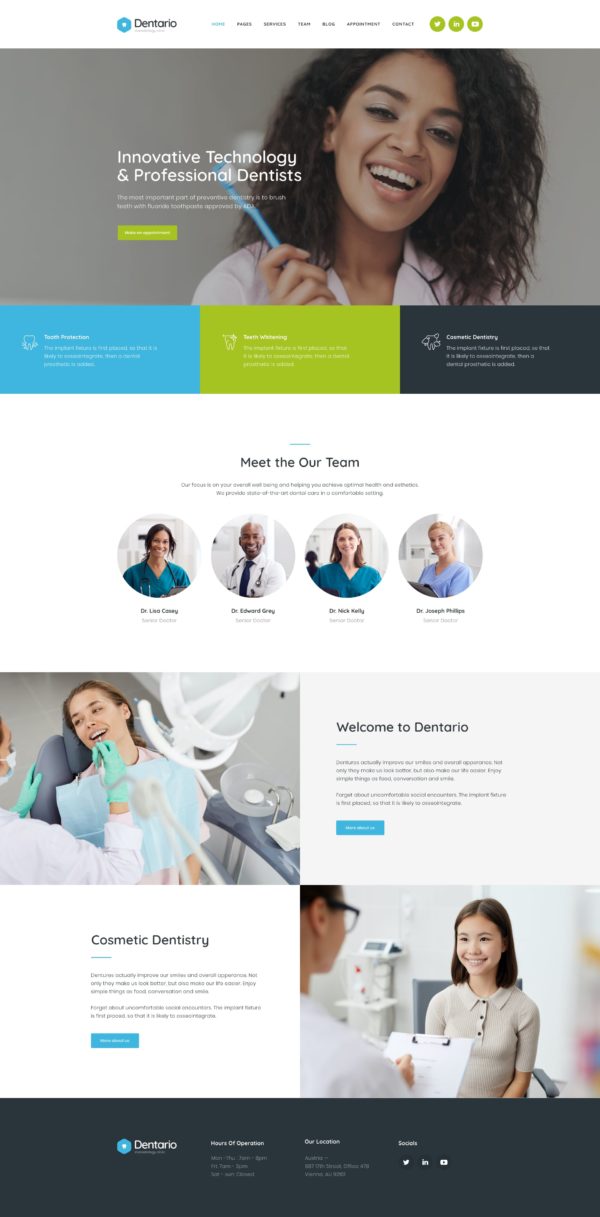 Dentario - Diş Hekimi Tıbbi Elementor Şablon Kiti Dentario - Diş Hekimi Tıbbi Elementor Şablon Kiti