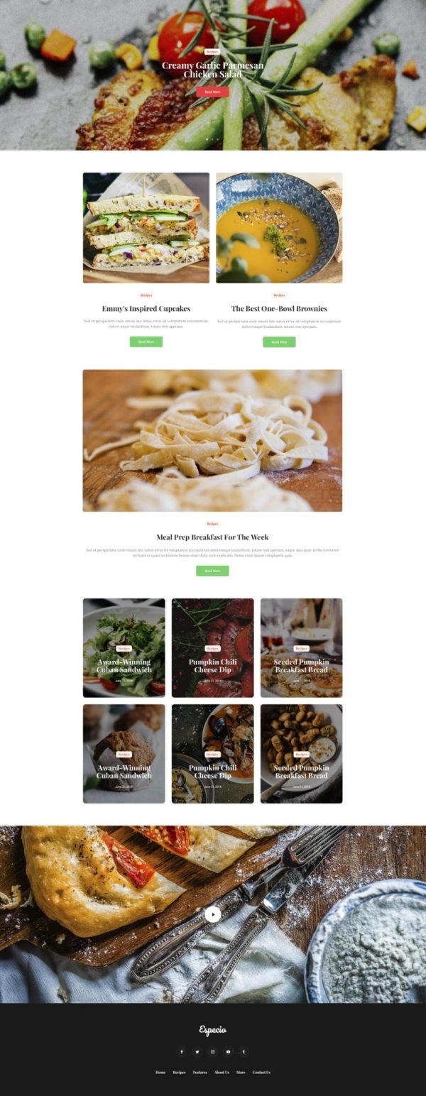Especio - Food Blog Elementor Şablon Kiti Especio - Food Blog Elementor Şablon Kiti