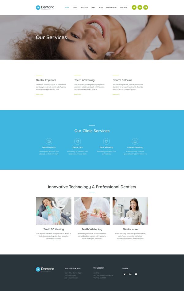 Dentario - Diş Hekimi Tıbbi Elementor Şablon Kiti Dentario - Diş Hekimi Tıbbi Elementor Şablon Kiti