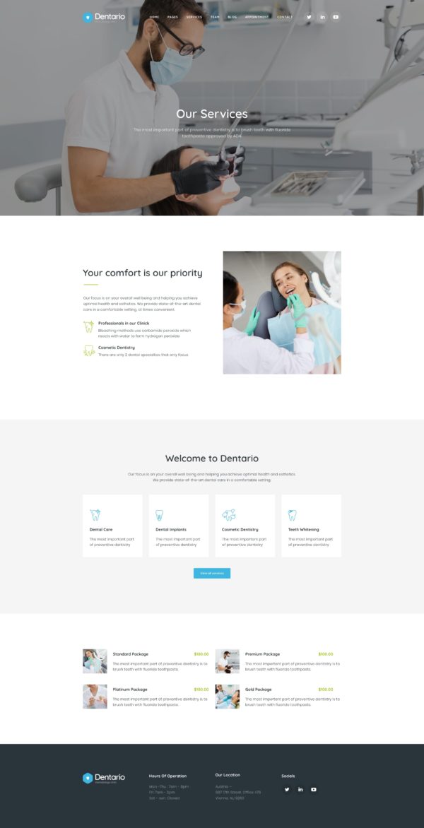 Dentario - Diş Hekimi Tıbbi Elementor Şablon Kiti Dentario - Diş Hekimi Tıbbi Elementor Şablon Kiti