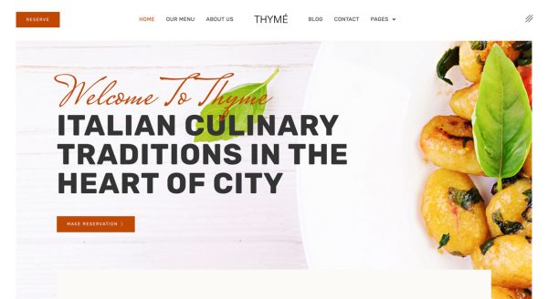 Thyme - Restaurant Cafe Elementor Şablon Kiti